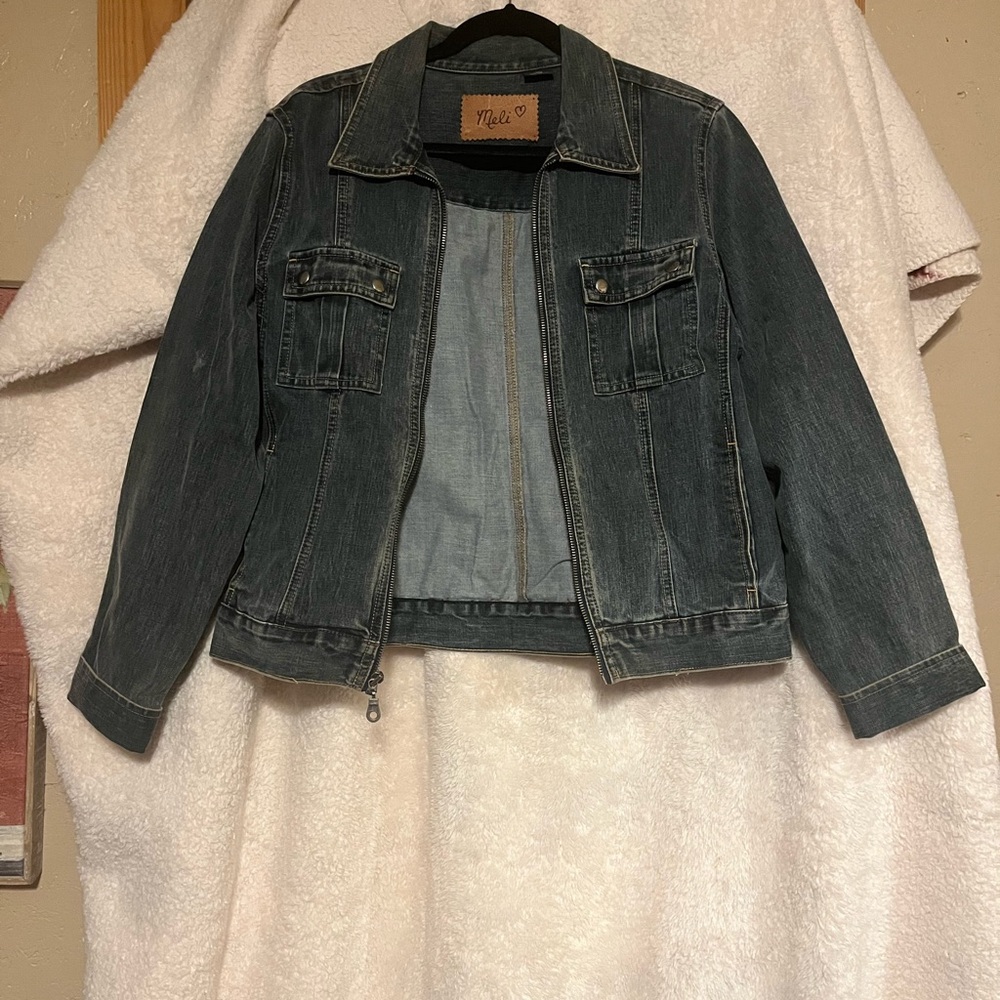 Denim zip-up